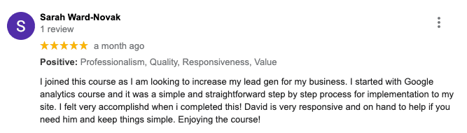 Google review from a satisfied broker