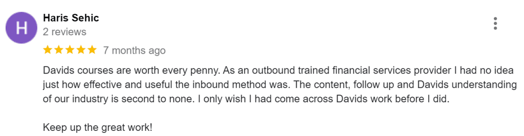 Another positive Google review